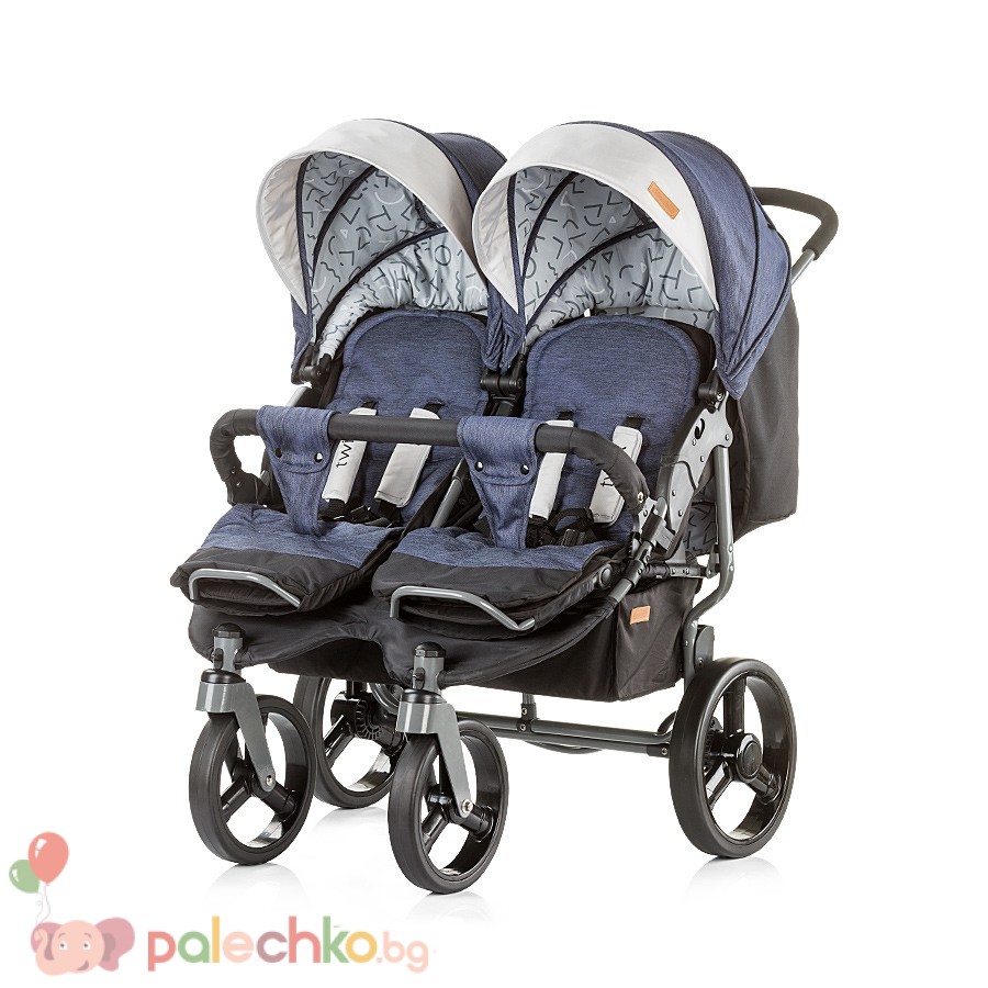 Количка за близнаци Chipolino Туикс Сини дънки