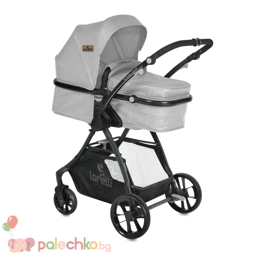 Комбинирана бебешка количка Lorelli Starlight Сива