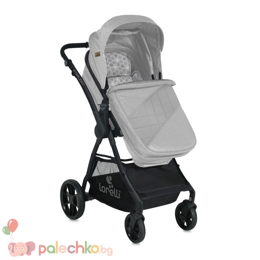 Комбинирана бебешка количка Lorelli Starlight Сива - Image 3