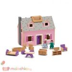 Дървена къща за кукли с мебели Melissa&Doug