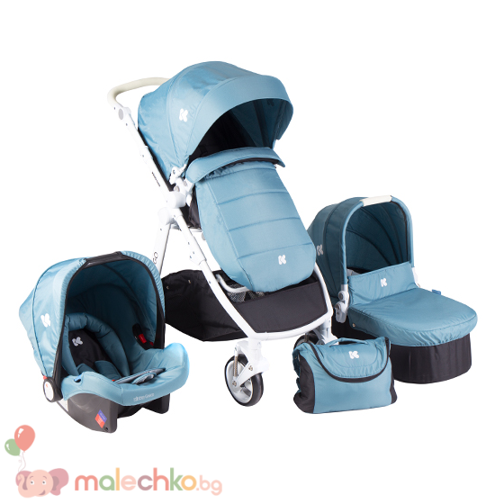 Комбинирана бебешка количка 3в1 Kika Boo UGO Blue