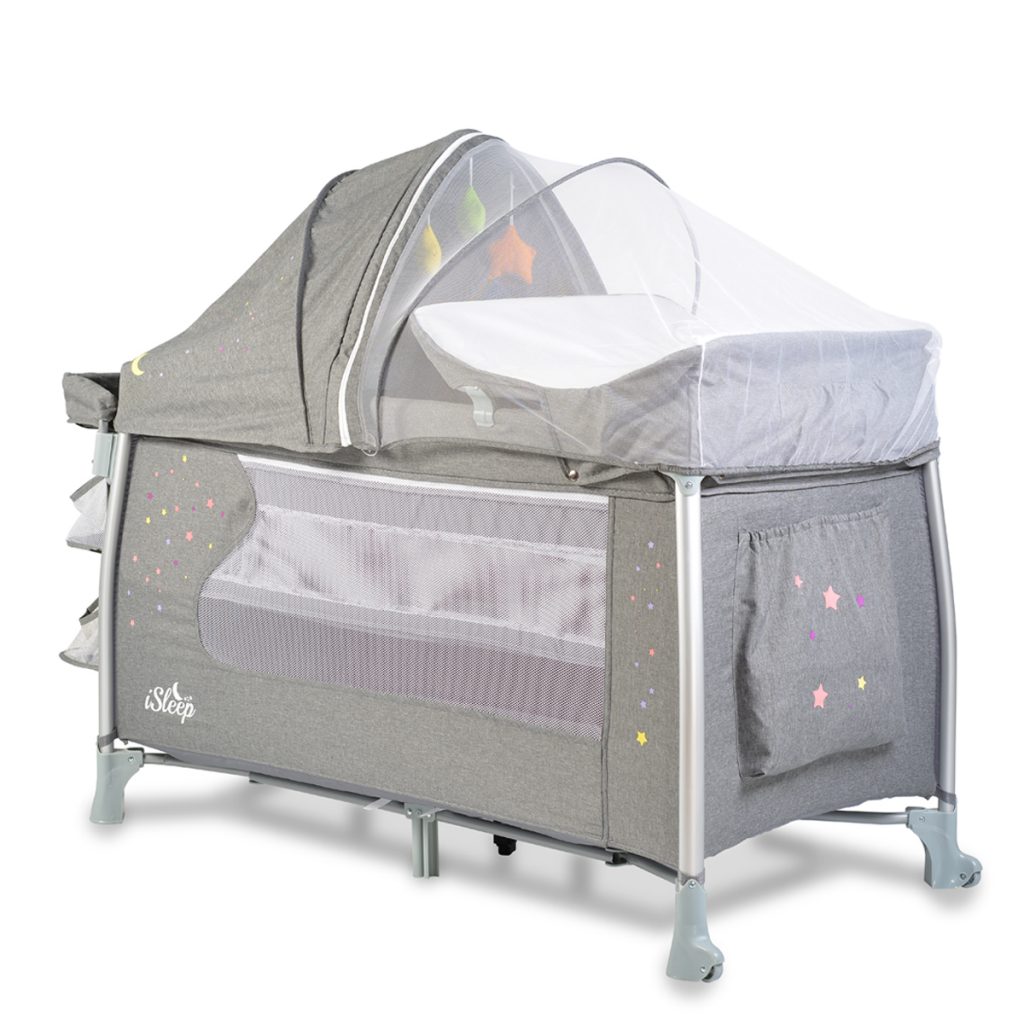 Бебешка кошара Cangaroo ISleep Сива