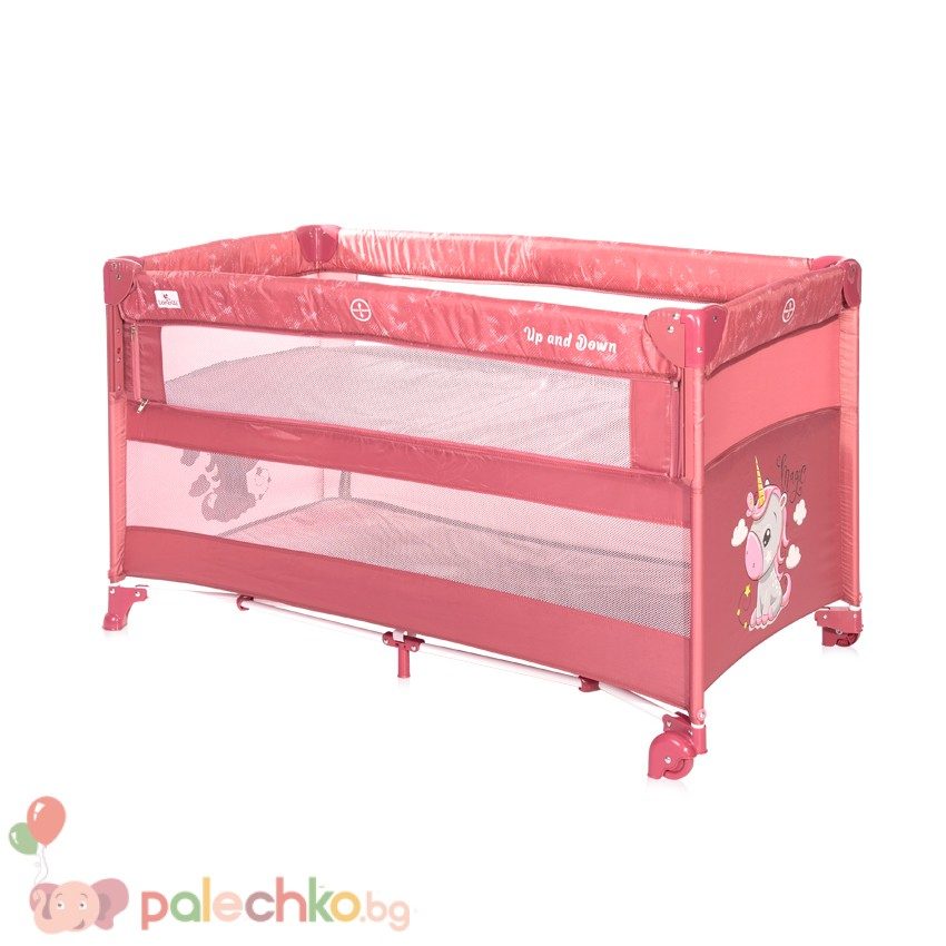 Бебешка кошара Lorelli Up and Down Rose Velvet Unicorn