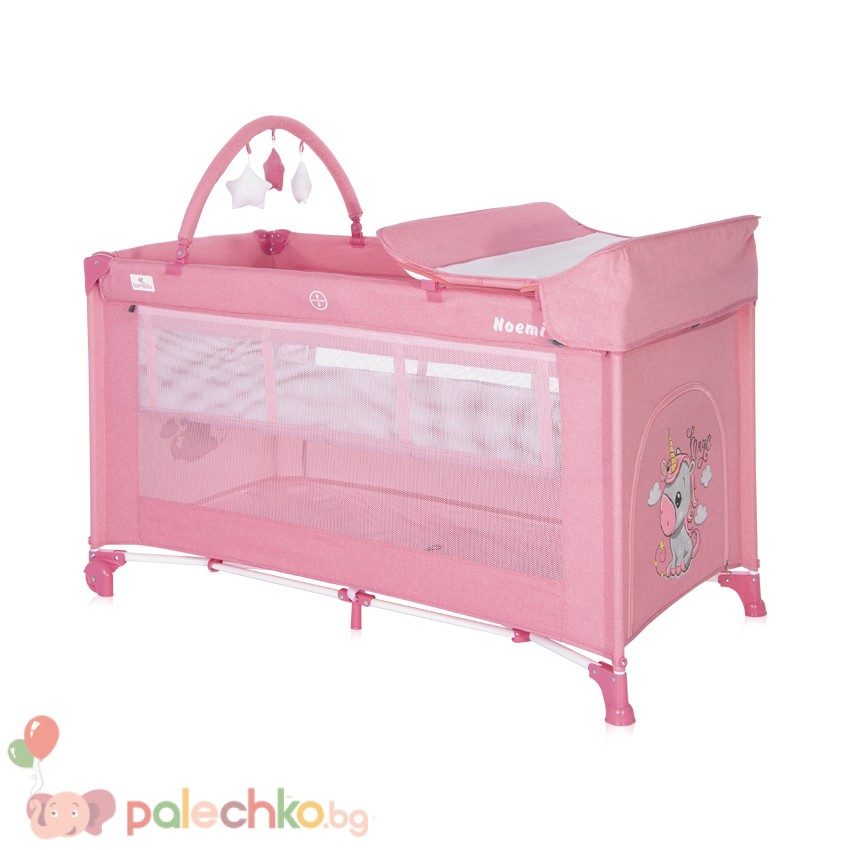 Бебешка кошара две нива Lorelli Noemi Plus Rose Velvet Unicorn