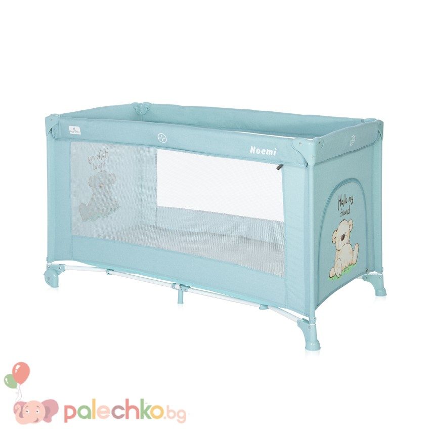 Бебешка кошара едно ниво Lorelli Noemi Blue Surf Teddy