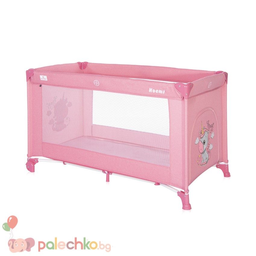 Бебешка кошара едно ниво Lorelli Noemi Rose Velvet Unicorn