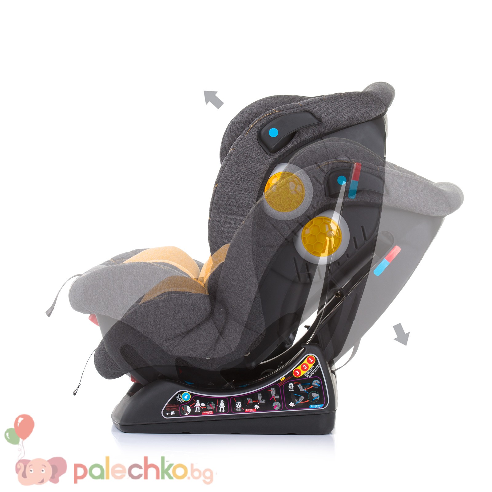 Столче за кола 0-36 кг Chipolino Галакси Банан - Image 6