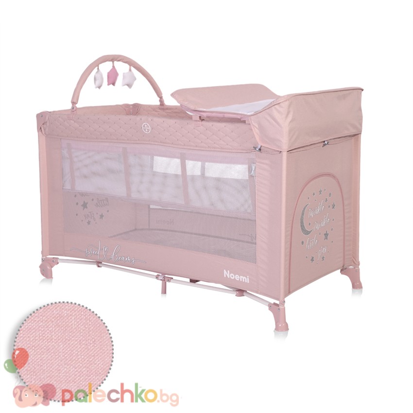 Бебешка кошара две нива Lorelli Noemi Plus Mellow Rose Star
