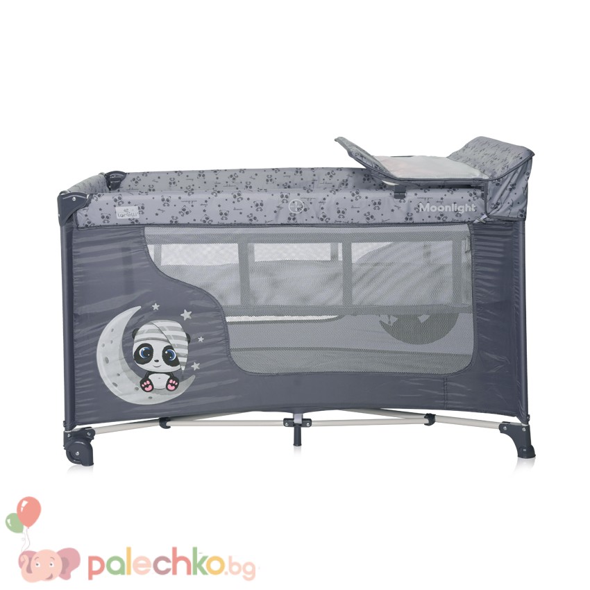 Бебешка кошара две нива Lorelli Moonlight Cool Grey Pandas - Image 2