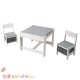 Детска масичка с две столчета 2в1 White&Grey