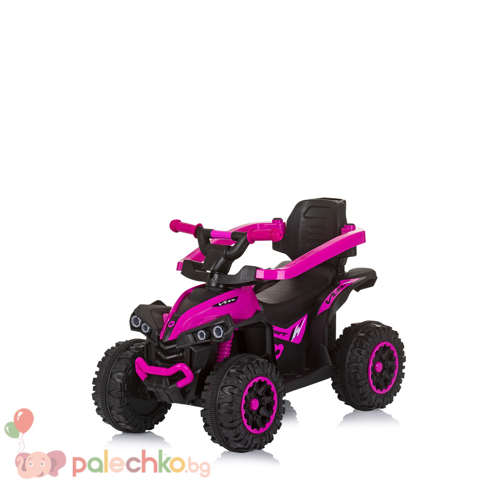 Кола за яздене с дръжка Chipolino ATV Розова - Image 3