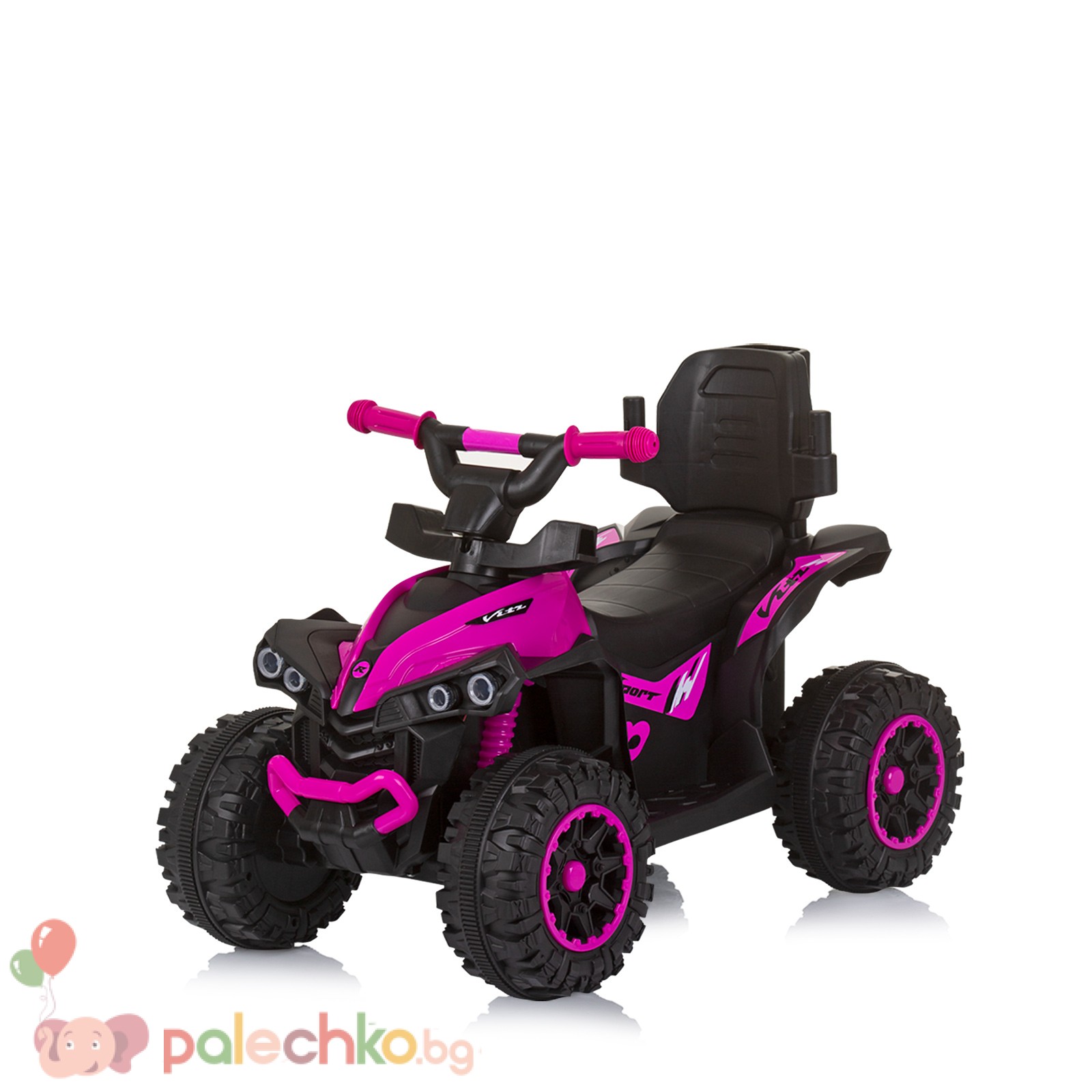 Кола за яздене с дръжка Chipolino ATV Розова - Image 4