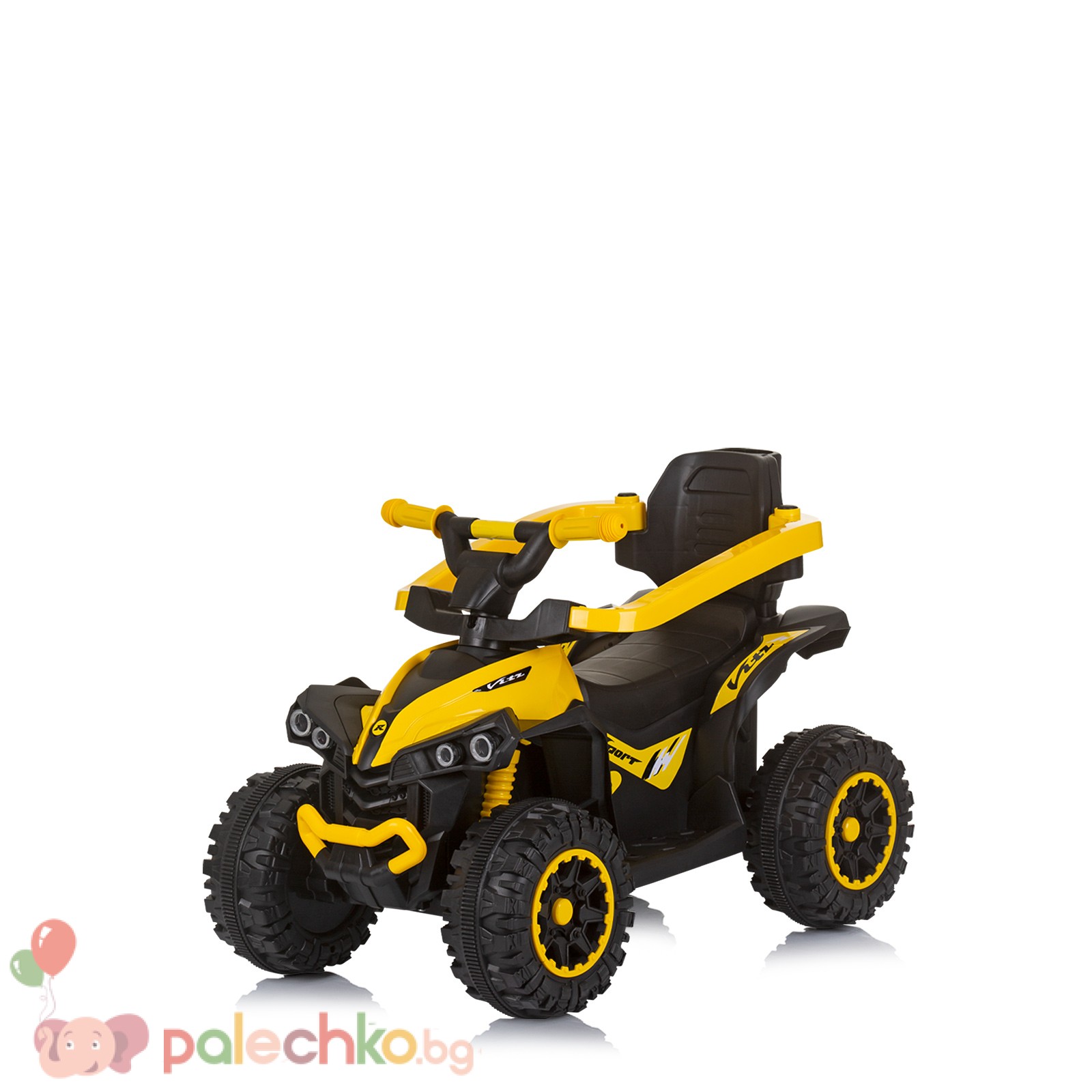 Кола за яздене с дръжка Chipolino ATV Жълта - Image 3
