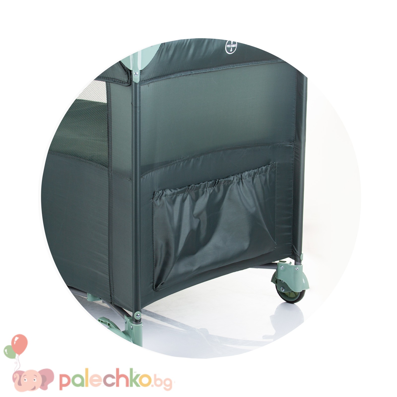 Бебешка кошара с падаща страна Chipolino Релакс Пастелно Зелено - Image 6
