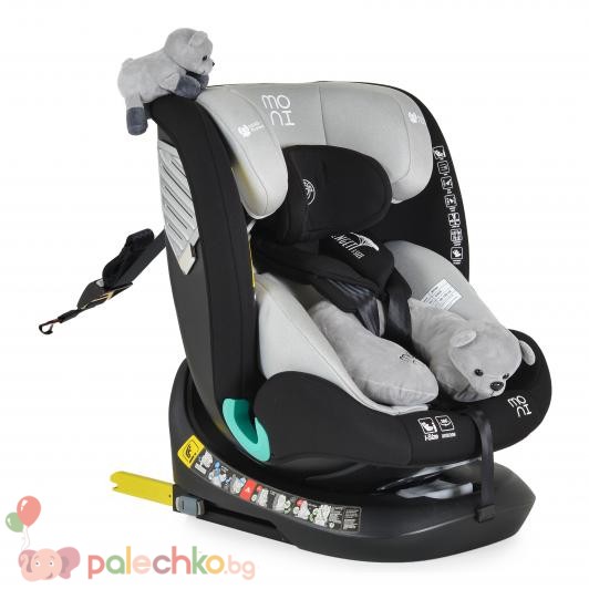 Столче за кола 40-150 см. Isofix Moni Serengeti Светлосив
