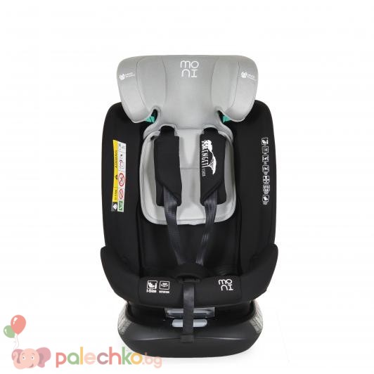 Столче за кола 40-150 см. Isofix Moni Serengeti Светлосив - Image 9