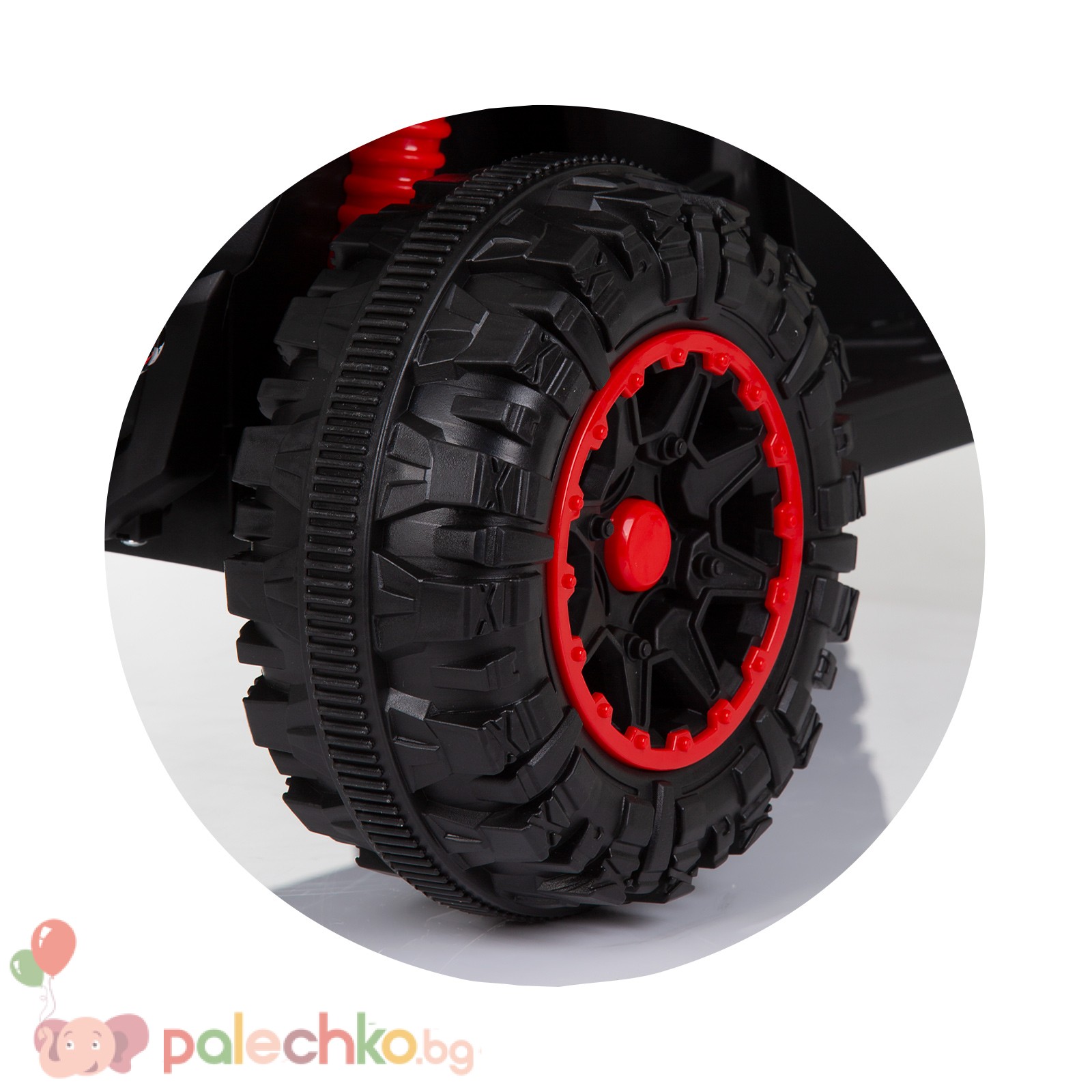 Кола за яздене с дръжка Chipolino ATV Бяло/Червено - Image 7