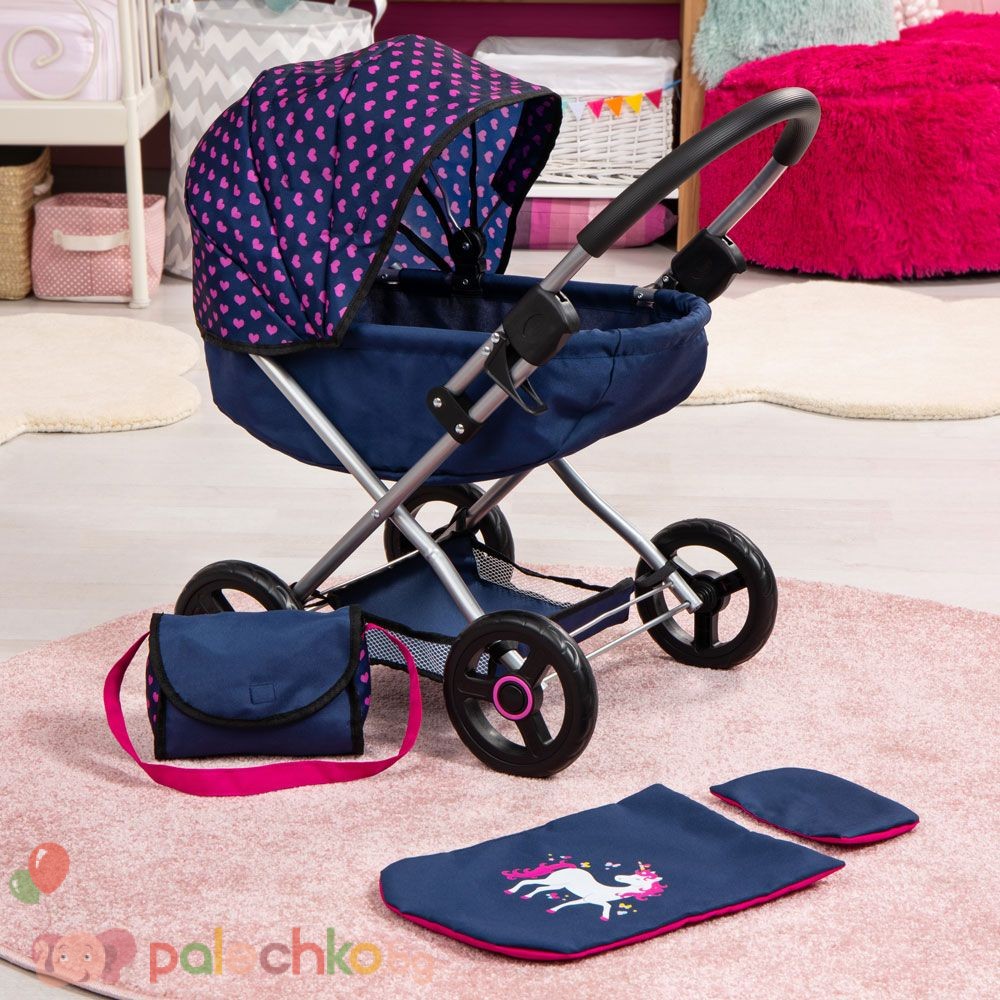 Количка за кукли с одеяло Bayer Cosy Синя - Image 11