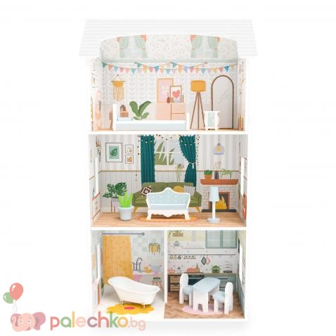 Дървена къща за кукли Moni Toys 8211 - Image 2