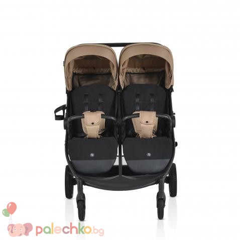 Бебешка количка за близнаци Moni TwinGo Camel - Image 2