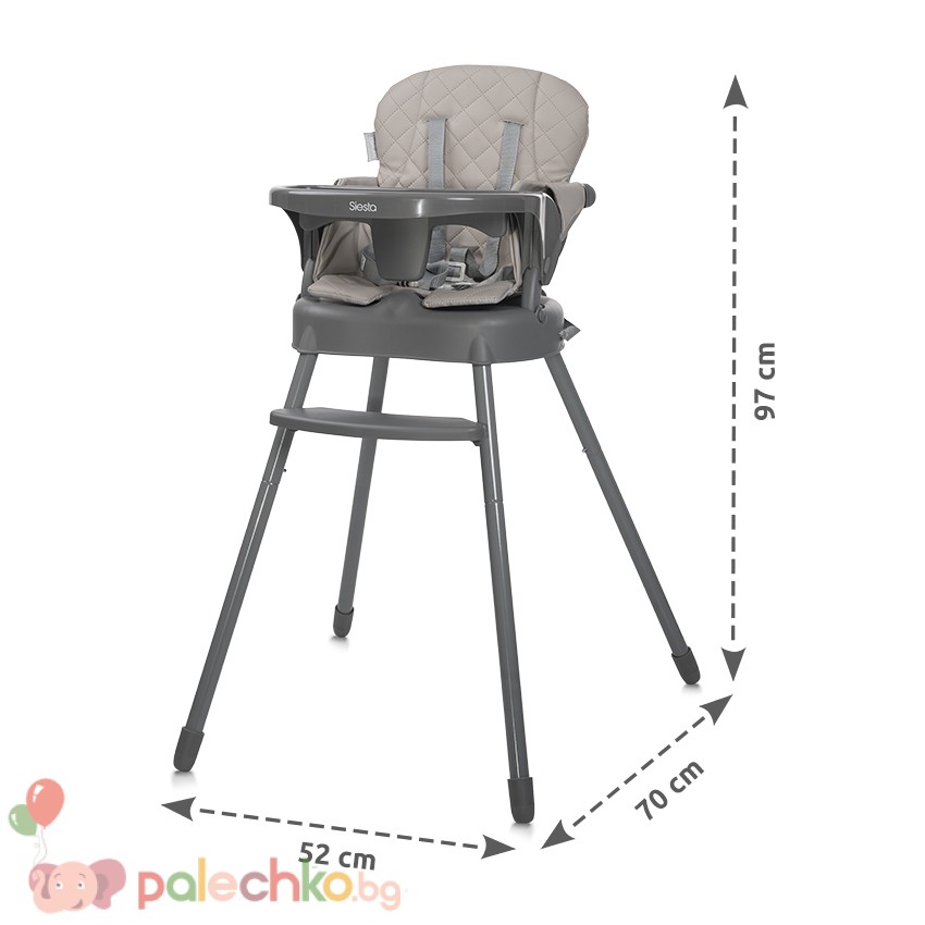 Столче за хранене 3в1 Lorelli Siesta Grey Leather - Image 9
