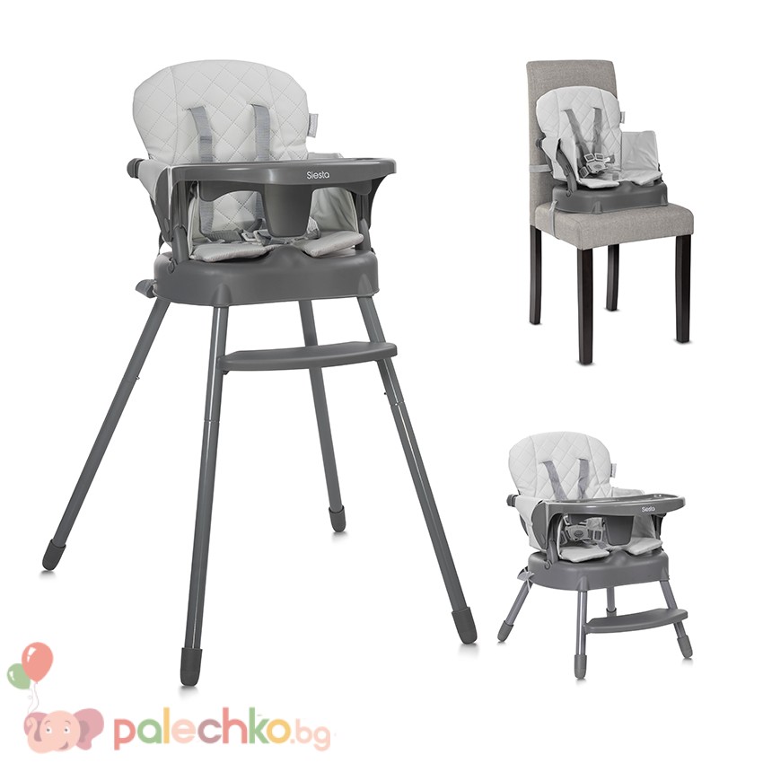Столче за хранене 3в1 Lorelli Siesta Grey Leather