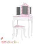 Детска дървена тоалетка със столче Chipolino Розови точки