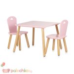 Детска масичка с две столчета Chipolino Розова