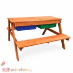 Детска дървена маса с пейки и пясъчник Ginger Home