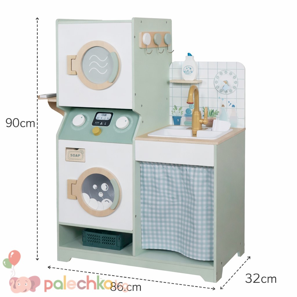 Детска дървена пералня 3в1 с мивка и сушилня Ginger Home - Image 10