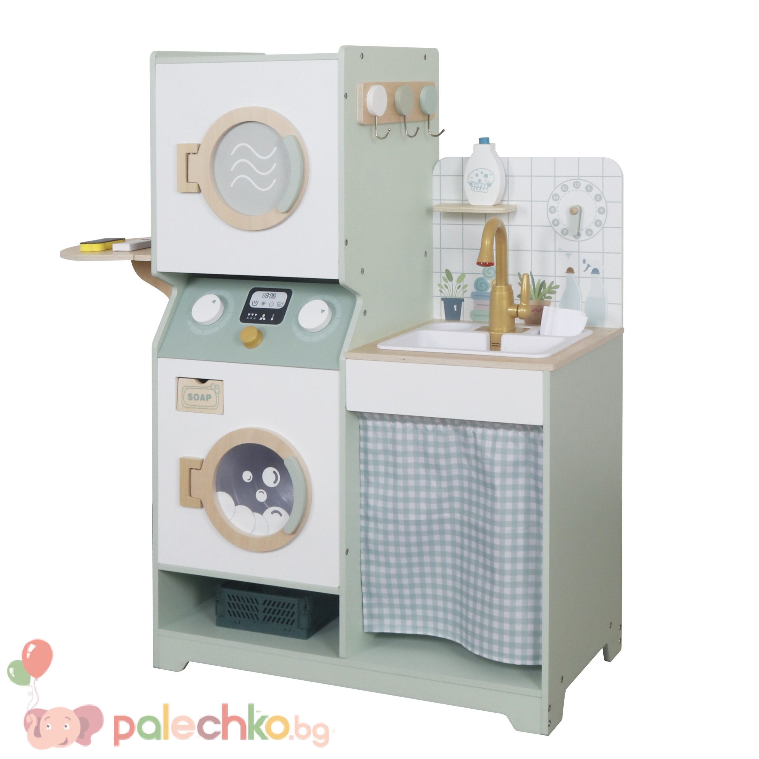 Детска дървена пералня 3в1 с мивка и сушилня Ginger Home - Image 12