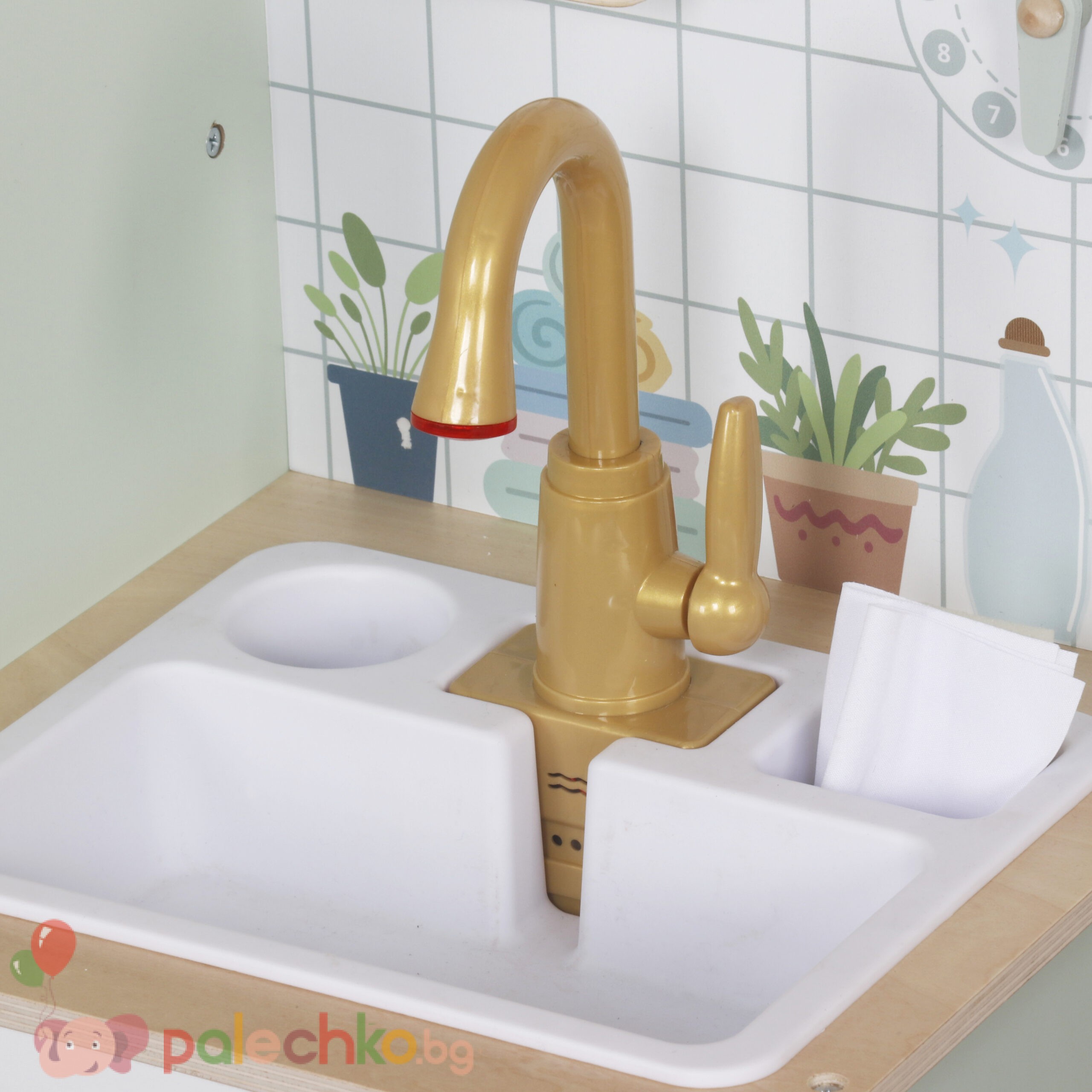 Детска дървена пералня 3в1 с мивка и сушилня Ginger Home - Image 6