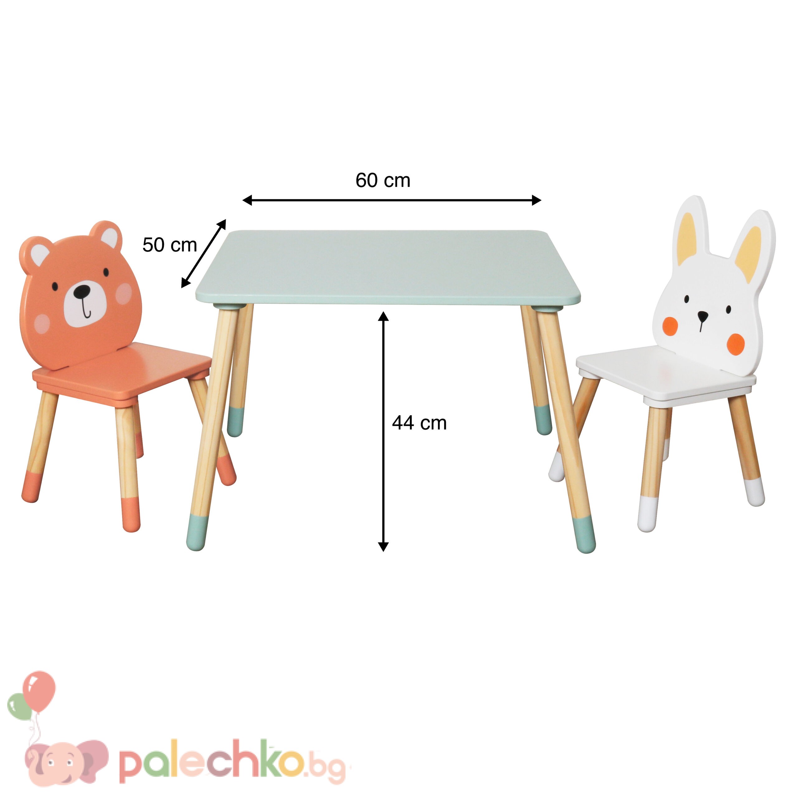 Детска масичка с две столчета Ginger Home Мече и Зайче - Image 11