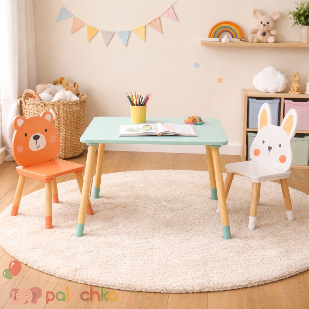 Детска масичка с две столчета Ginger Home Мече и Зайче - Image 12